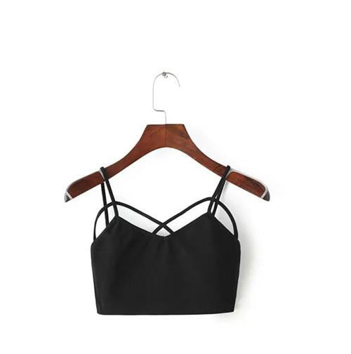 Women Lady Girl Fashion Camisole Cut Bra Crochet Straps Bandage-shaped Bustier Crop Top