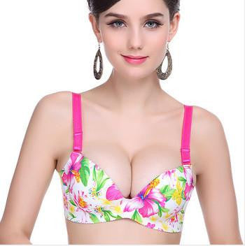 Seamless One-Piece Printing Bra Plus Size Underwear Set Push Up Women Bra Sets BS187