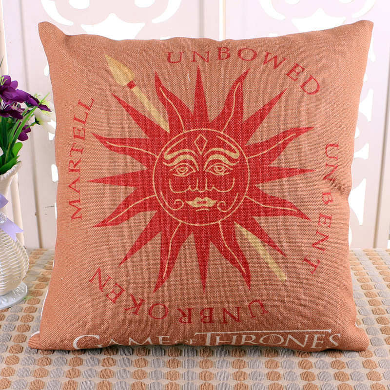 Pillowcase Cushion Game of Thrones Style Home Decorative Cotton Linen Cushion Cover Flag Chair Seat Sofa Throw Pillows