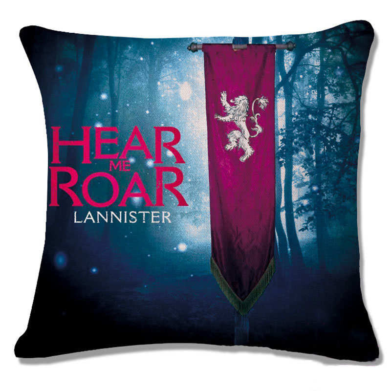 Pillowcase Cushion Game of Thrones Style Home Decorative Cotton Linen Cushion Cover Flag Chair Seat Sofa Throw Pillows