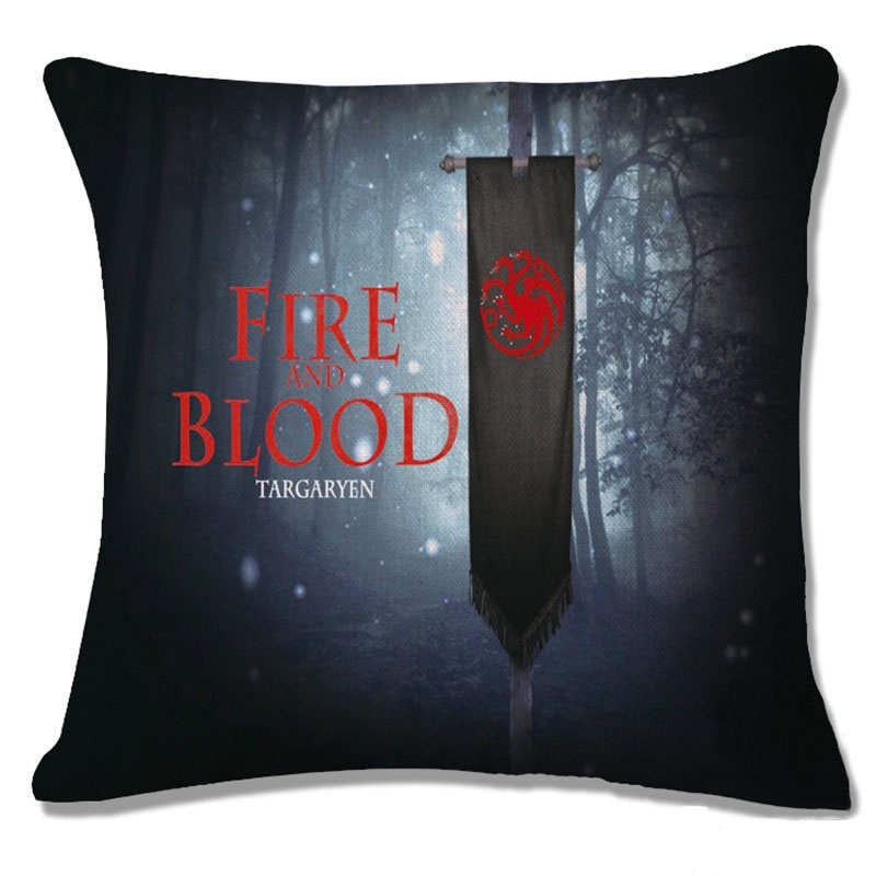 Pillowcase Cushion Game of Thrones Style Home Decorative Cotton Linen Cushion Cover Flag Chair Seat Sofa Throw Pillows