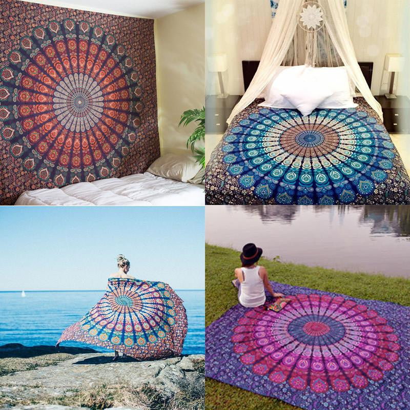 Wall Hanging Tapestries Boho Bedspread Beach Towel Mat Blanket Table Cloth 210x148cm