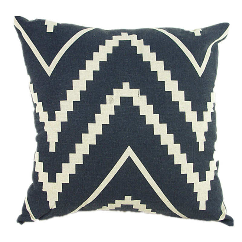 Online discount shop Australia - Case Black and White Pattern Pillowcase Cotton Linen Printed 18x18 Inches Geometry
