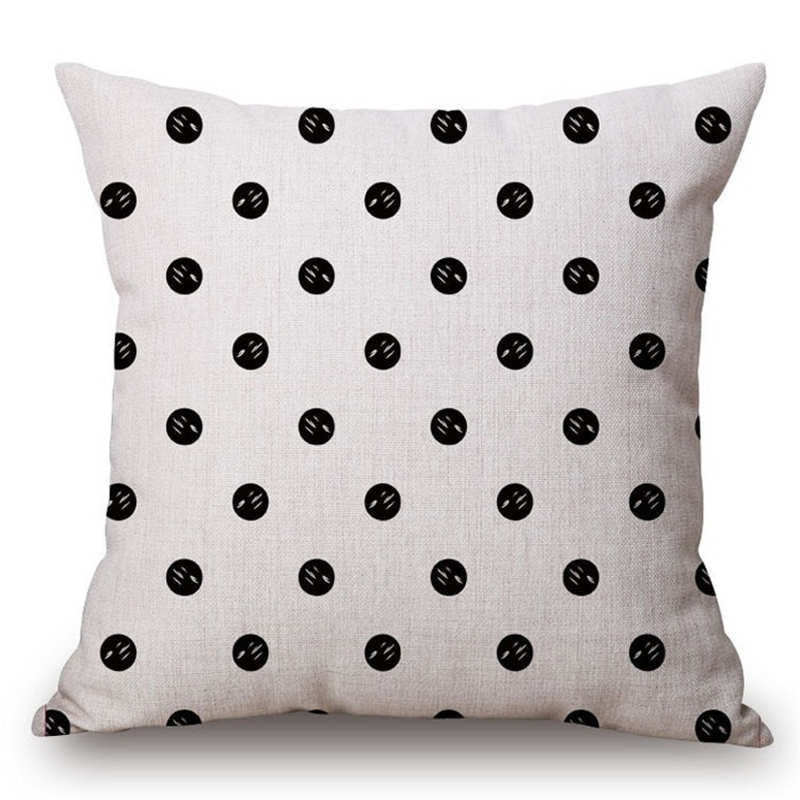 Online discount shop Australia - Case Black and White Pattern Pillowcase Cotton Linen Printed 18x18 Inches Geometry