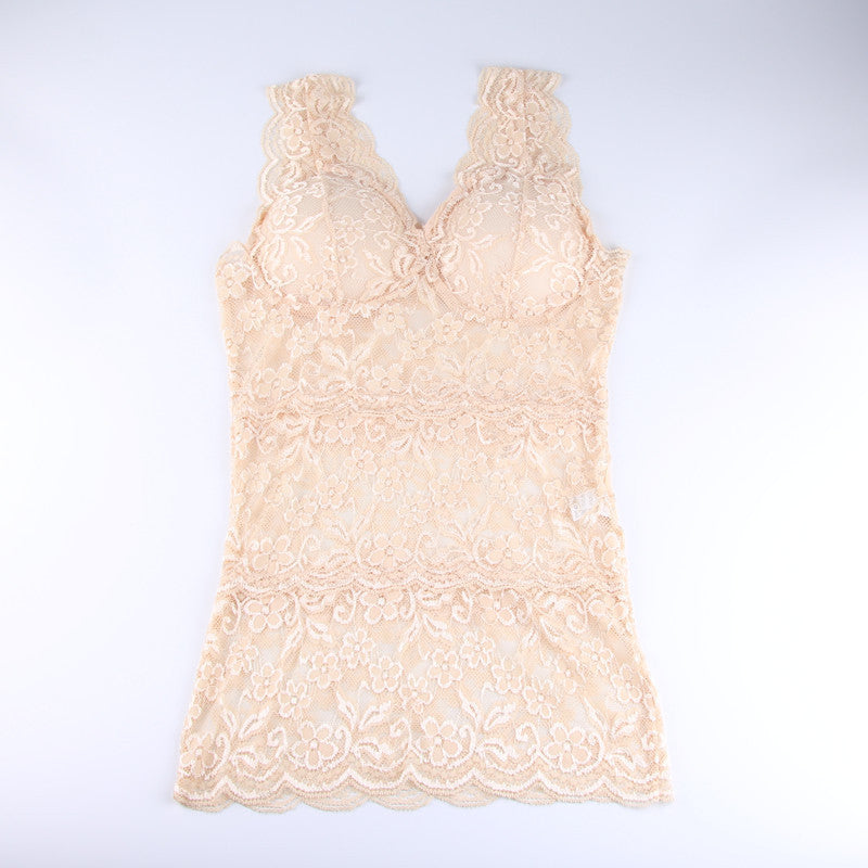 Online discount shop Australia - Fashion Women Sexy Vest V Neck Tank Tops Fitness Lace Flower Short Shirt CL005