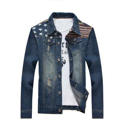 Online discount shop Australia - 10 colors men's outer wear Korean fashion casual denim jacket retro jacket hole Slim tide male clothes M-5XL