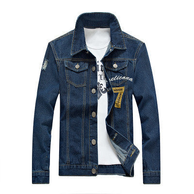 Online discount shop Australia - 10 colors men's outer wear Korean fashion casual denim jacket retro jacket hole Slim tide male clothes M-5XL