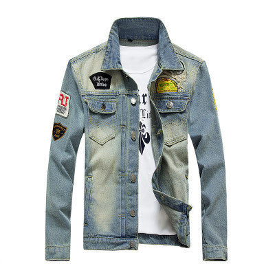 Online discount shop Australia - 10 colors men's outer wear Korean fashion casual denim jacket retro jacket hole Slim tide male clothes M-5XL