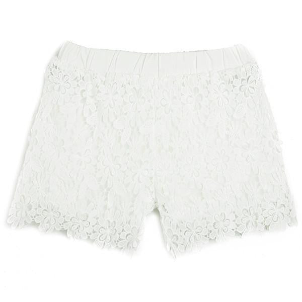 Womens Casual Sweet Elastic Waist Lace Shorts Short Pants Plus Size