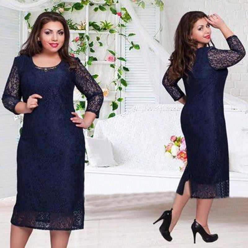 women club sheath patchwork three quarter regular sleeves natural multicolor line o-neck mid-calf dress