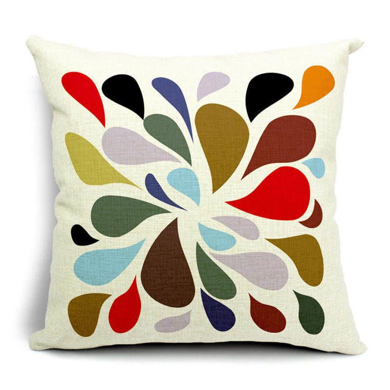 Woven Linen Geometric Cushion Cover Sofa Car Home Decorative Throw Paisley Style SIZE 45*45