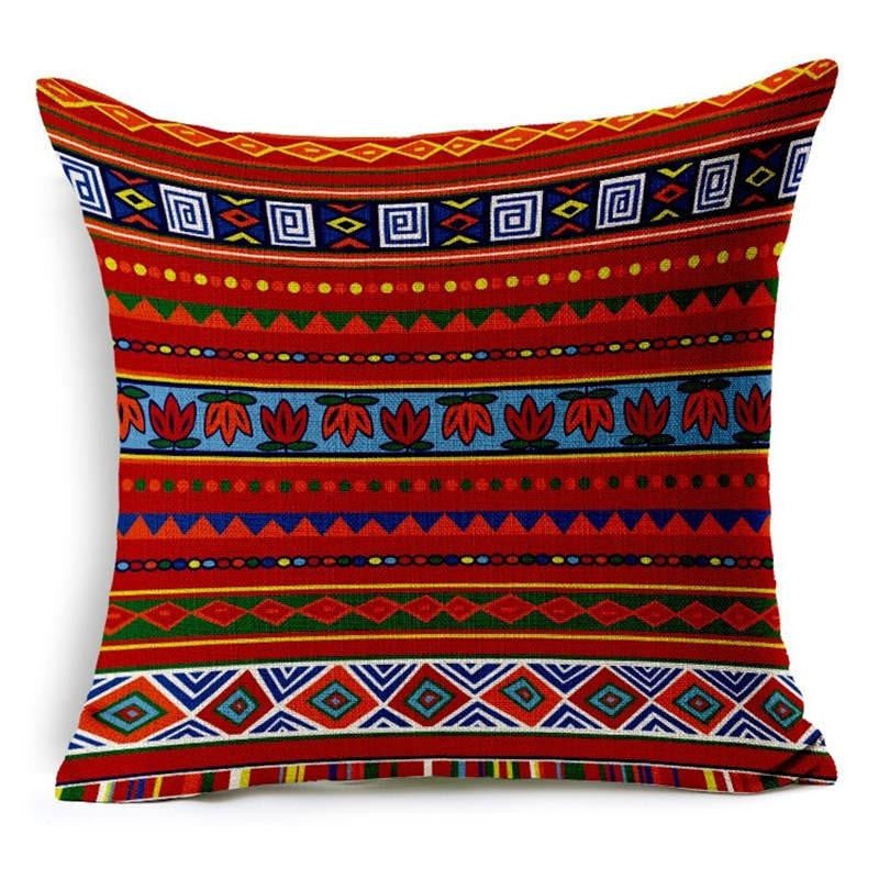 Woven Linen Geometric Cushion Cover Sofa Car Home Decorative Throw Paisley Style SIZE 45*45