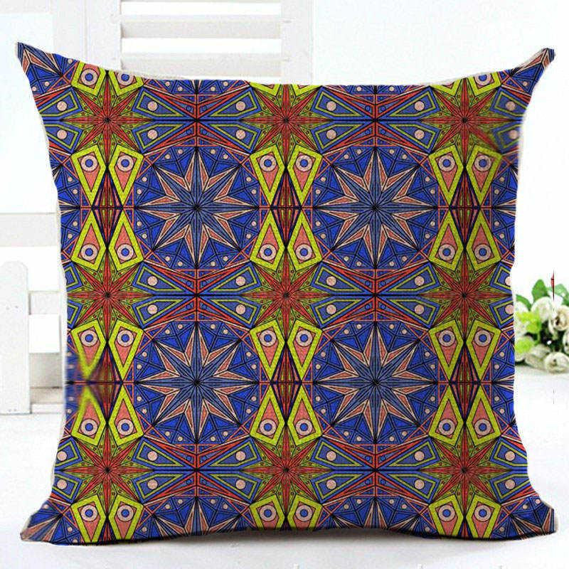Woven Linen Geometric Cushion Cover Sofa Car Home Decorative Throw Paisley Style SIZE 45*45
