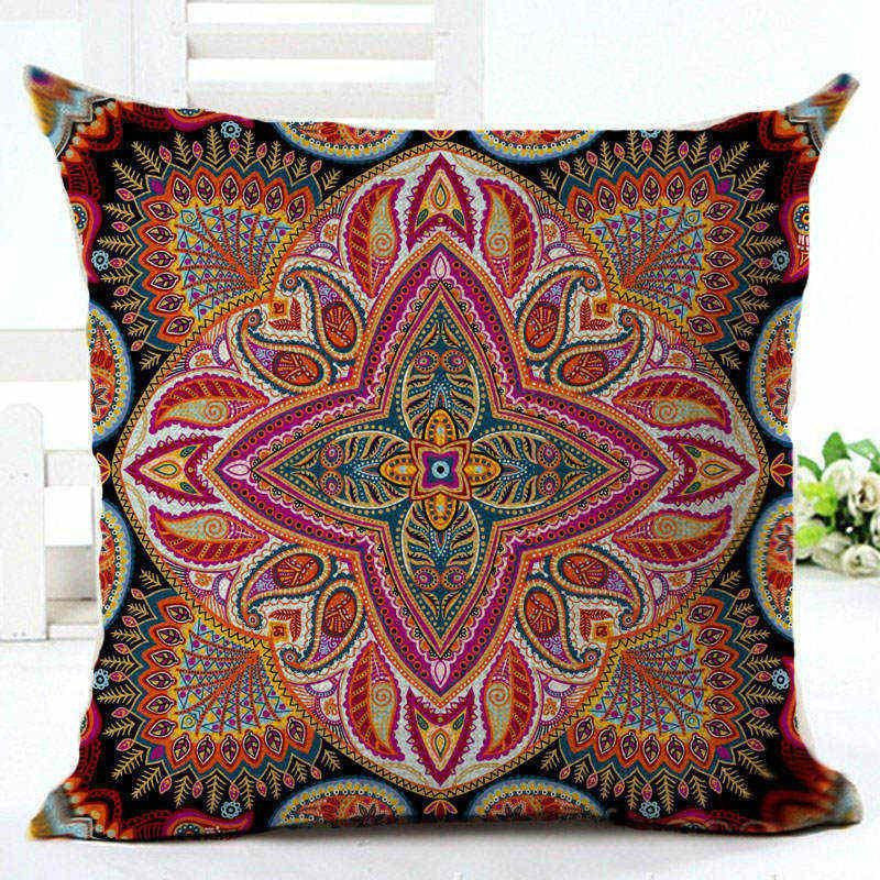 Woven Linen Geometric Cushion Cover Sofa Car Home Decorative Throw Paisley Style SIZE 45*45