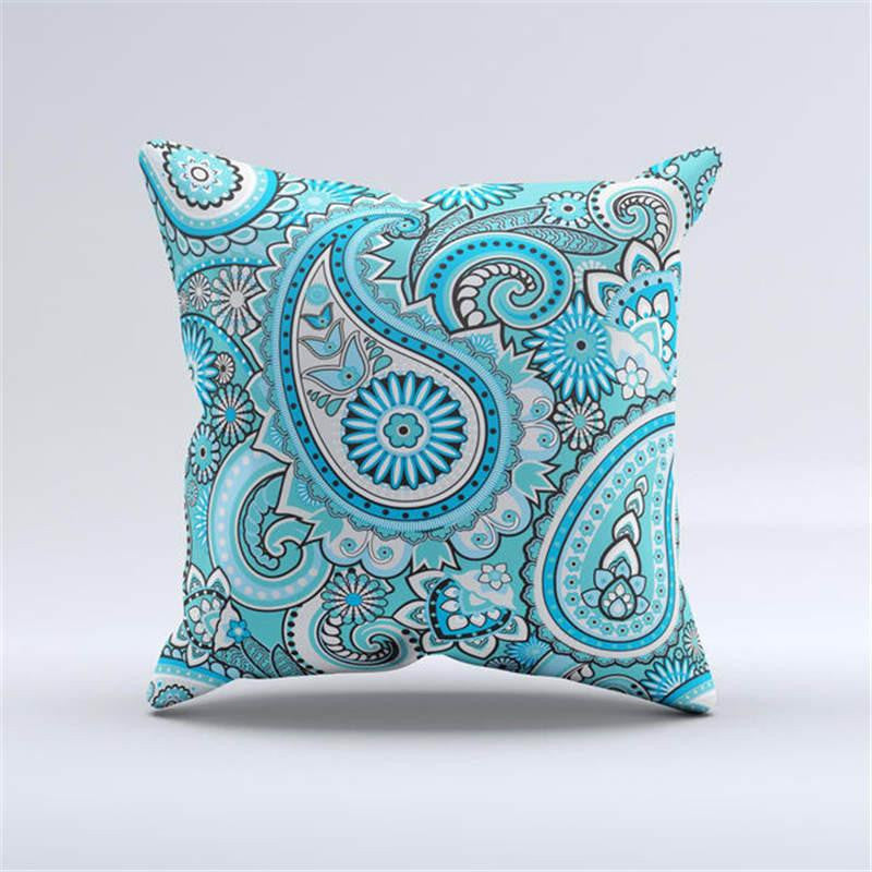 Woven Linen Geometric Cushion Cover Sofa Car Home Decorative Throw Paisley Style SIZE 45*45