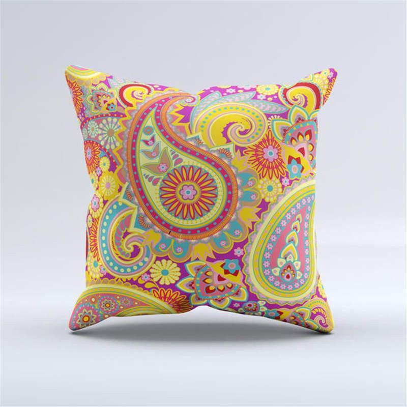Woven Linen Geometric Cushion Cover Sofa Car Home Decorative Throw Paisley Style SIZE 45*45