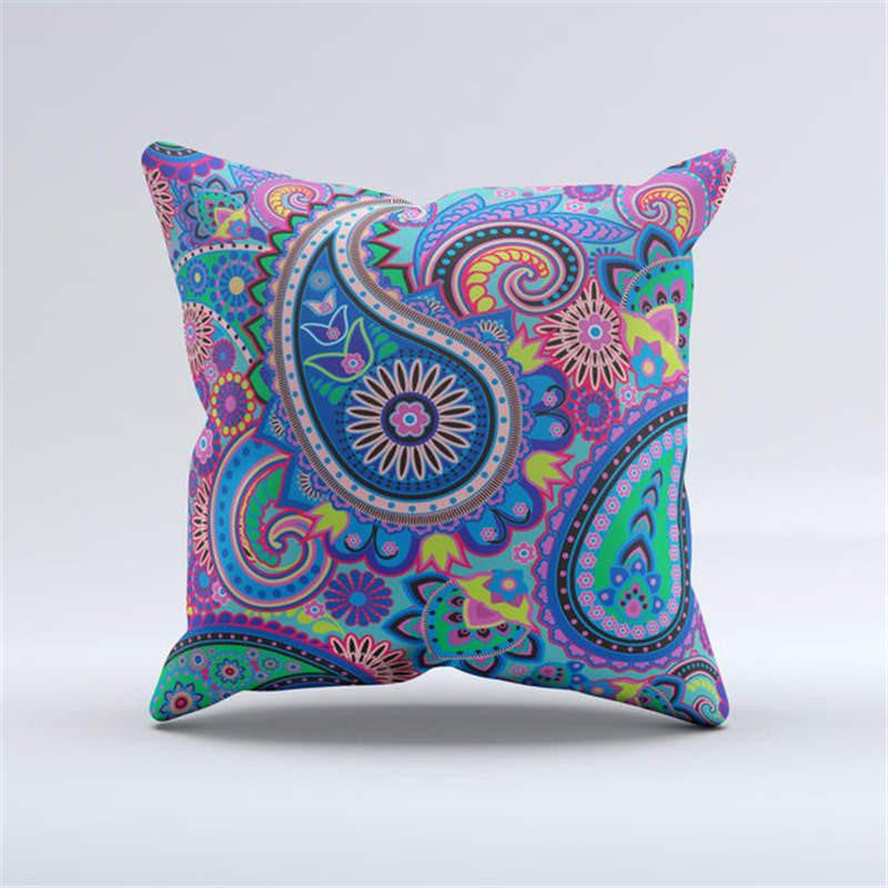 Woven Linen Geometric Cushion Cover Sofa Car Home Decorative Throw Paisley Style SIZE 45*45