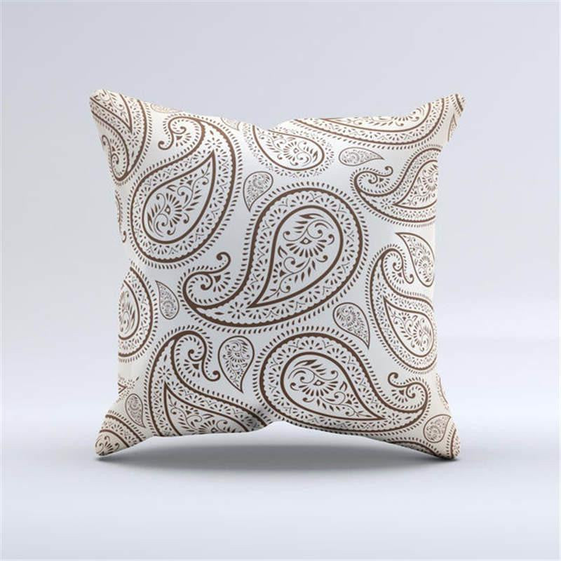 Woven Linen Geometric Cushion Cover Sofa Car Home Decorative Throw Paisley Style SIZE 45*45