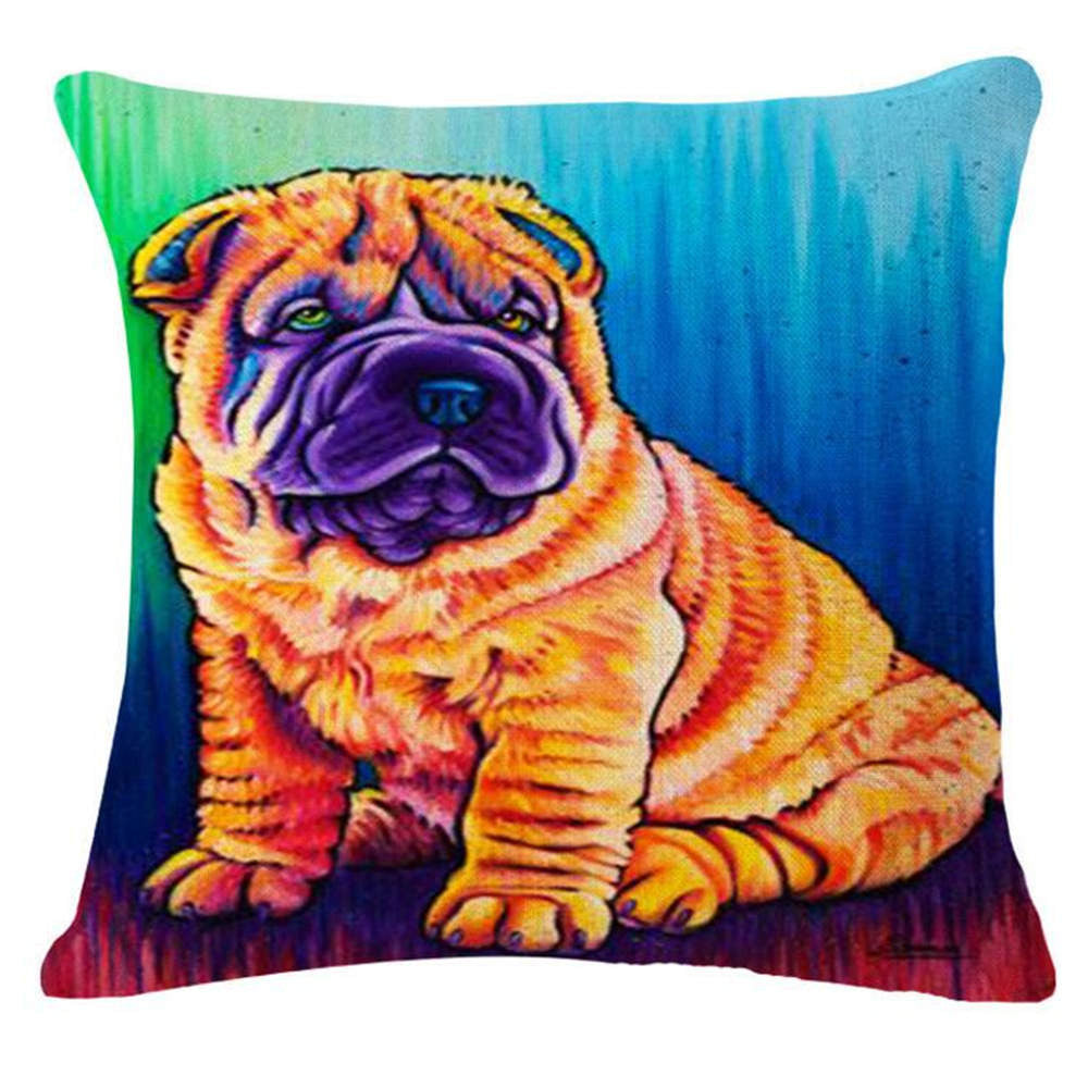 Online discount shop Australia - French Bulldog Pug Dog Cushion Bull Terrier Cavalier King Charles Spaniel Pillow Cushion Cotton Linen Car Euro Pillow Decorative