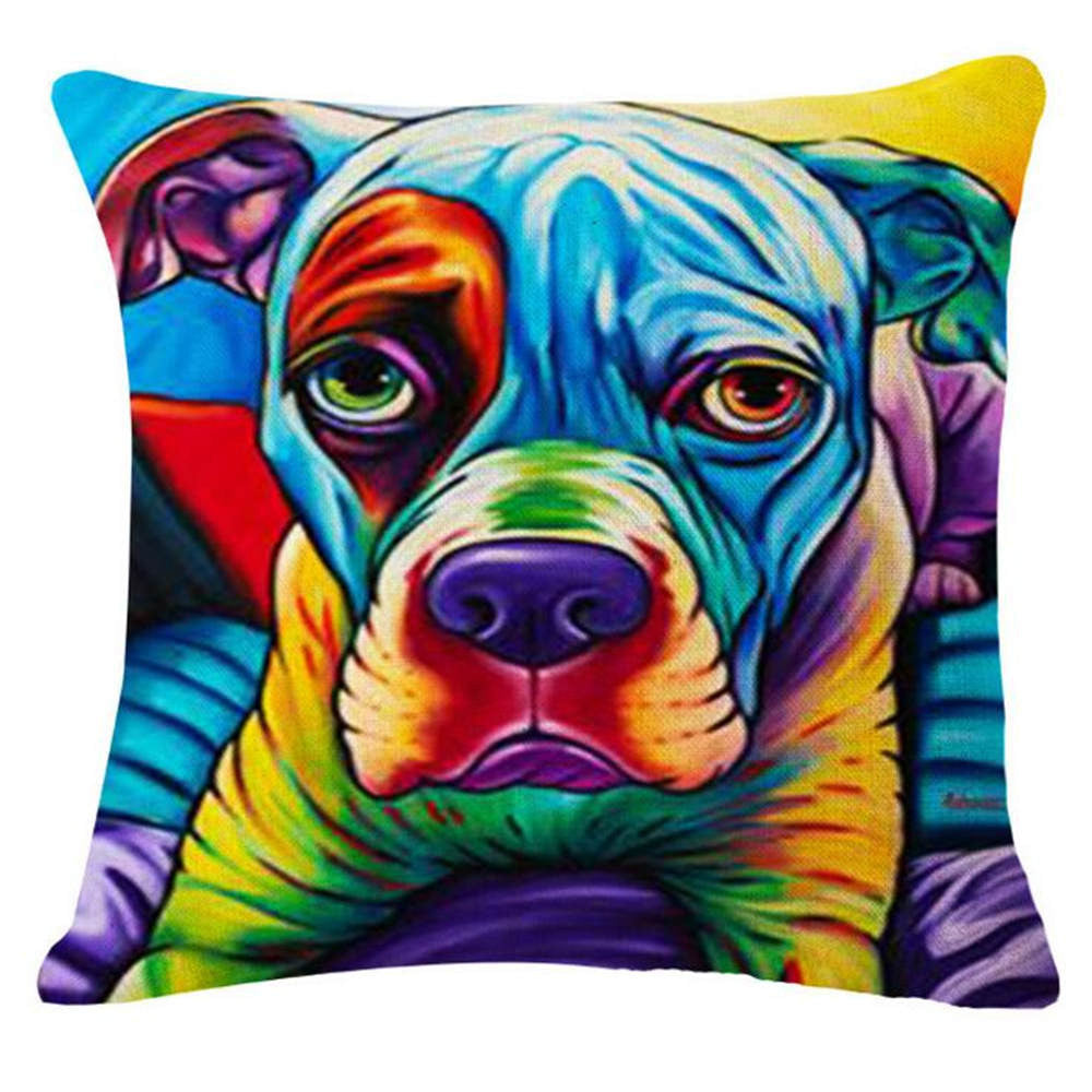 Online discount shop Australia - French Bulldog Pug Dog Cushion Bull Terrier Cavalier King Charles Spaniel Pillow Cushion Cotton Linen Car Euro Pillow Decorative