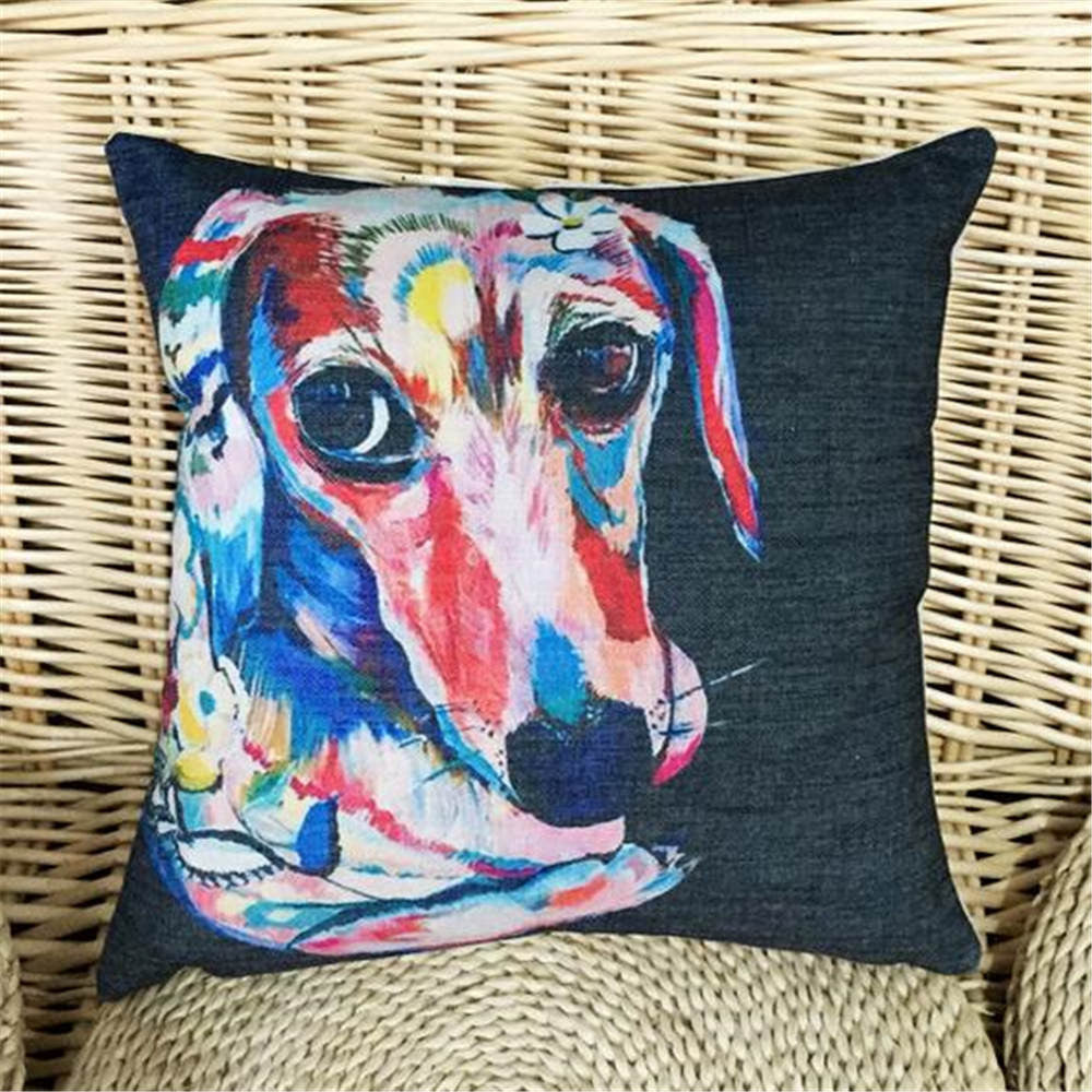 Online discount shop Australia - French Bulldog Pug Dog Cushion Bull Terrier Cavalier King Charles Spaniel Pillow Cushion Cotton Linen Car Euro Pillow Decorative