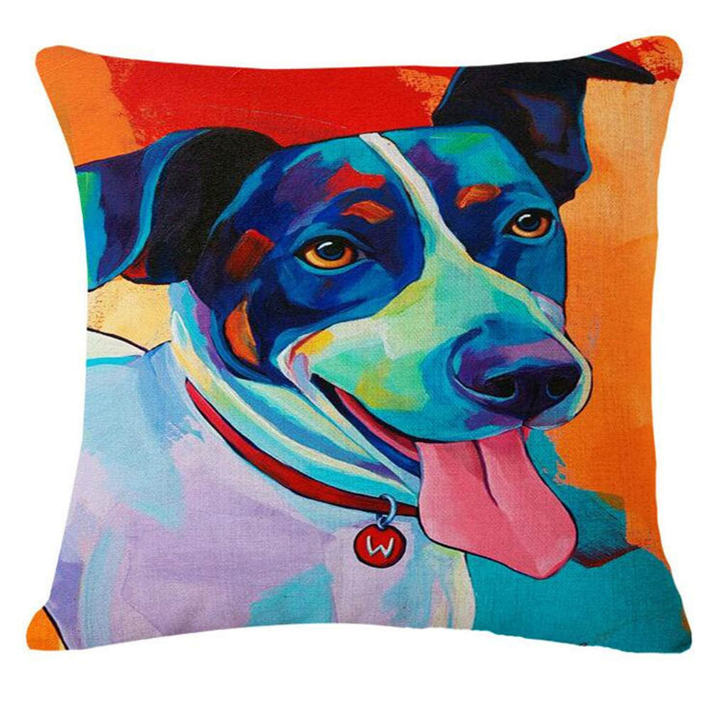 Online discount shop Australia - French Bulldog Pug Dog Cushion Bull Terrier Cavalier King Charles Spaniel Pillow Cushion Cotton Linen Car Euro Pillow Decorative
