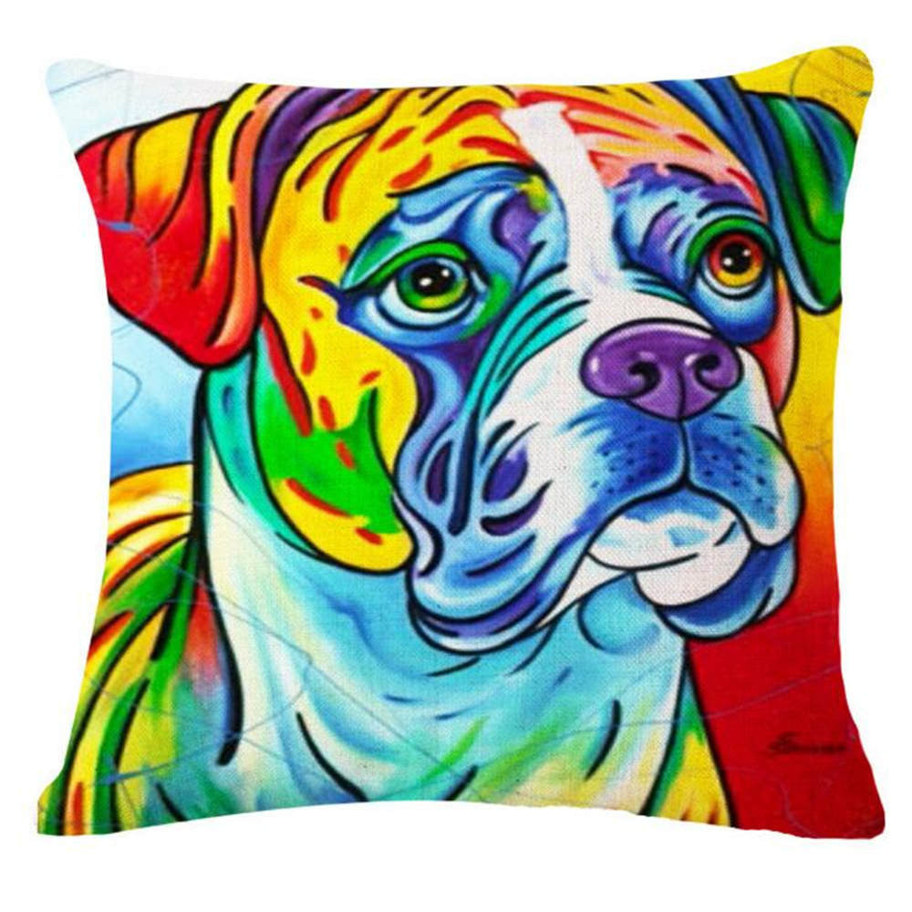 Online discount shop Australia - French Bulldog Pug Dog Cushion Bull Terrier Cavalier King Charles Spaniel Pillow Cushion Cotton Linen Car Euro Pillow Decorative