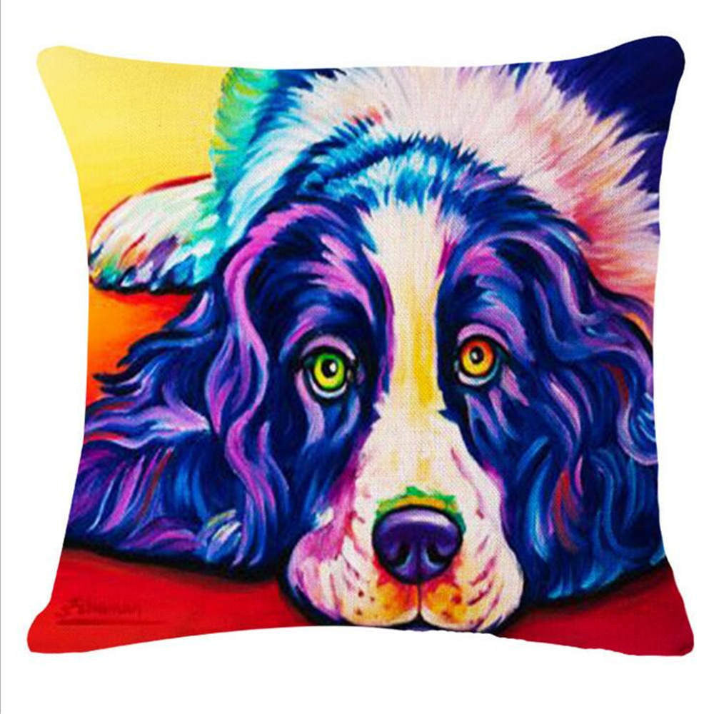 Online discount shop Australia - French Bulldog Pug Dog Cushion Bull Terrier Cavalier King Charles Spaniel Pillow Cushion Cotton Linen Car Euro Pillow Decorative