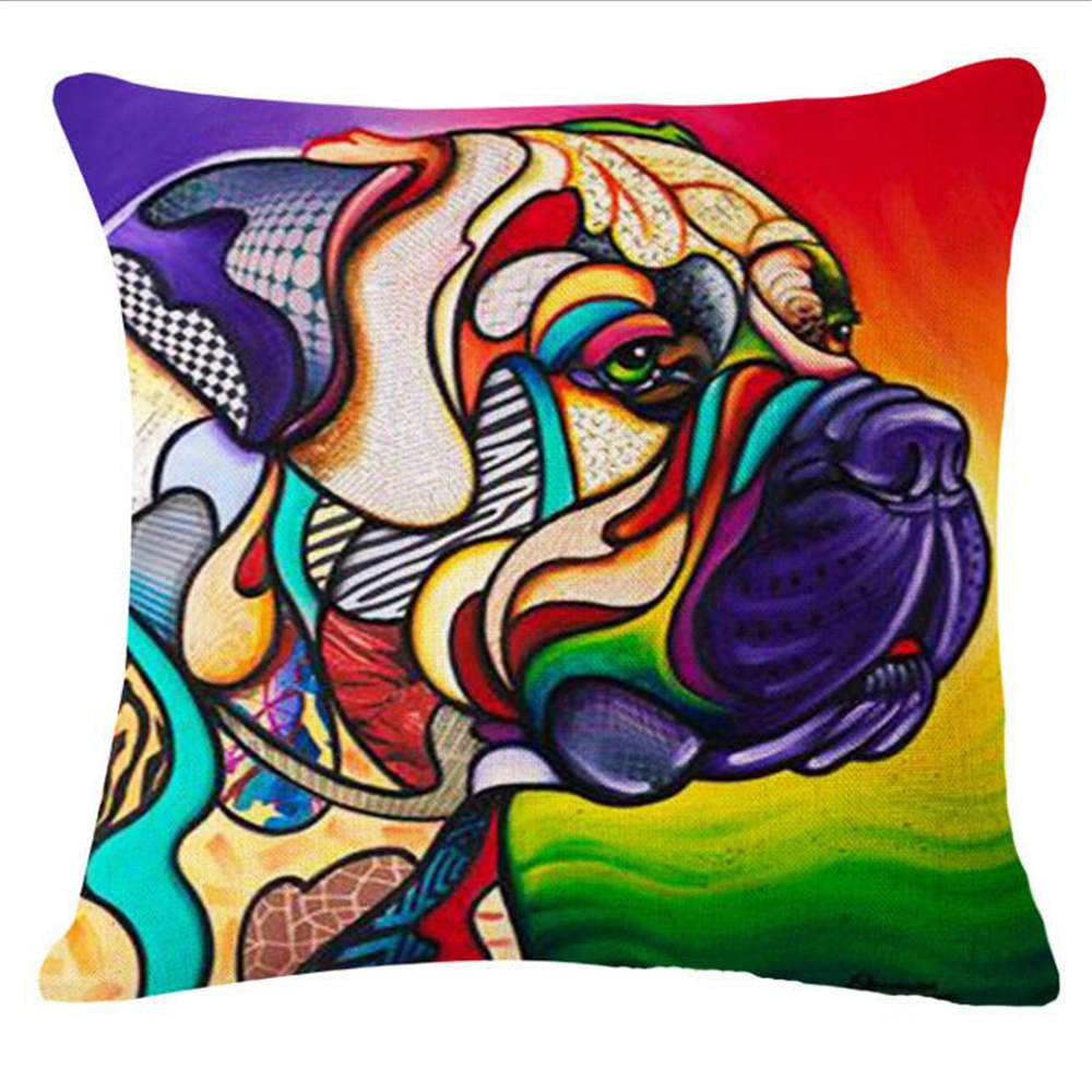 Online discount shop Australia - French Bulldog Pug Dog Cushion Bull Terrier Cavalier King Charles Spaniel Pillow Cushion Cotton Linen Car Euro Pillow Decorative