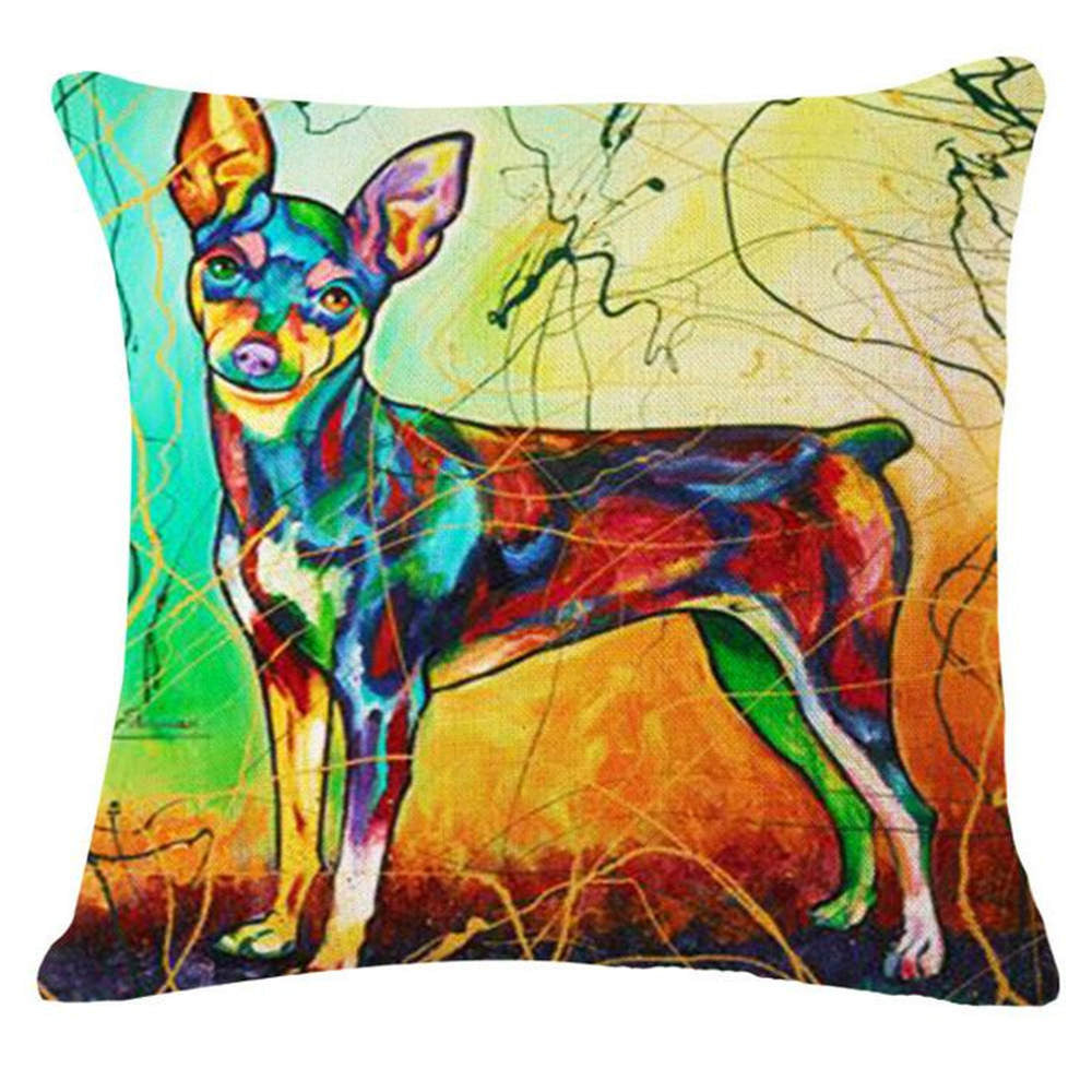 Online discount shop Australia - French Bulldog Pug Dog Cushion Bull Terrier Cavalier King Charles Spaniel Pillow Cushion Cotton Linen Car Euro Pillow Decorative