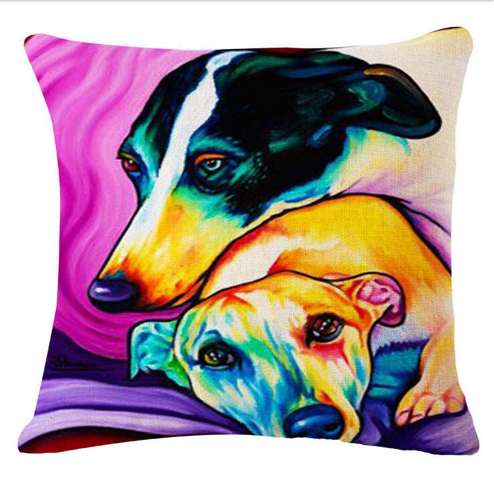 Online discount shop Australia - French Bulldog Pug Dog Cushion Bull Terrier Cavalier King Charles Spaniel Pillow Cushion Cotton Linen Car Euro Pillow Decorative