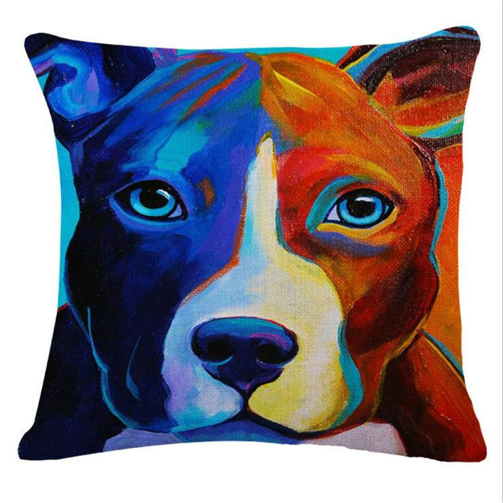 Online discount shop Australia - French Bulldog Pug Dog Cushion Bull Terrier Cavalier King Charles Spaniel Pillow Cushion Cotton Linen Car Euro Pillow Decorative