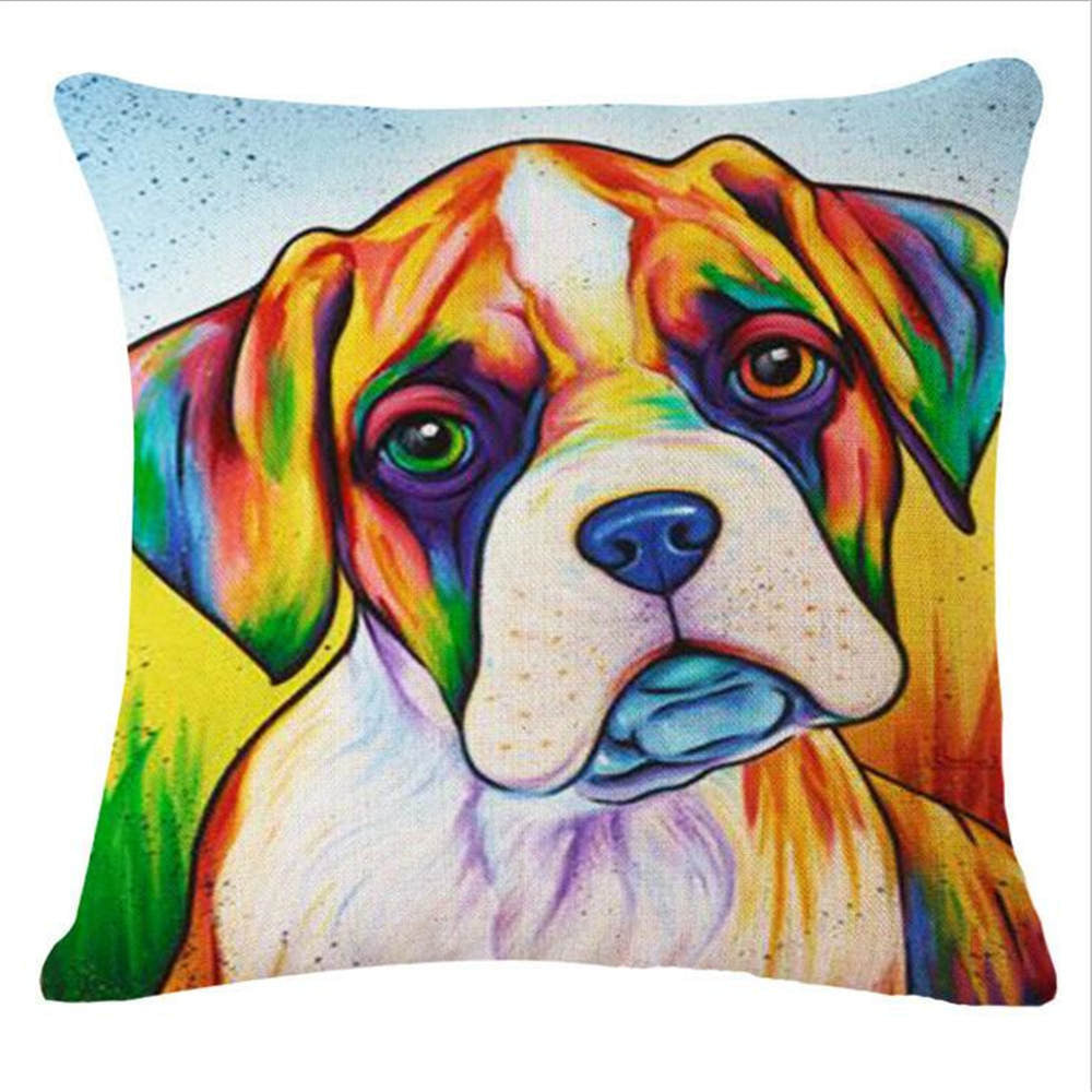 Online discount shop Australia - French Bulldog Pug Dog Cushion Bull Terrier Cavalier King Charles Spaniel Pillow Cushion Cotton Linen Car Euro Pillow Decorative