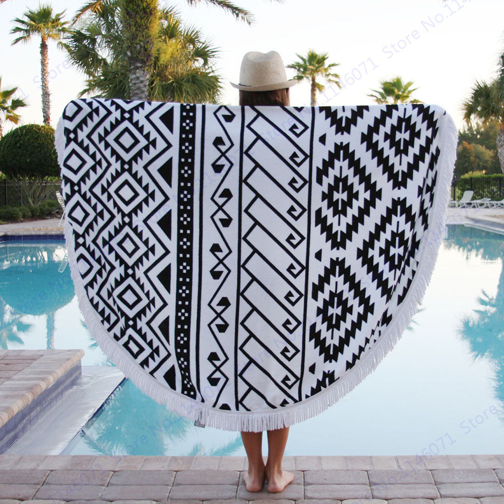 Online discount shop Australia - Colorful Beach Towels With Tassel Swimming Bath Towel Letter Print Picnic Serviette Beach Throw Tapestry