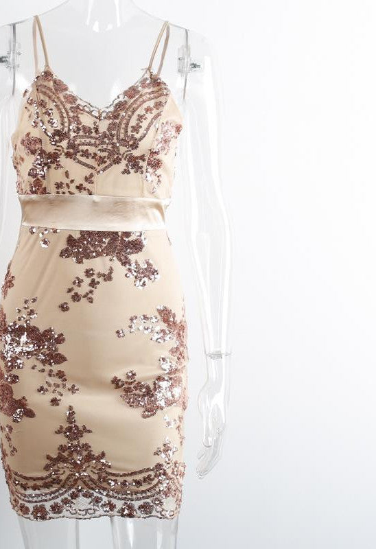 Simplee Apparel Evening party elegant sequin dress Women sexy v neck bodycon dress short beach summer dress mesh vestidos