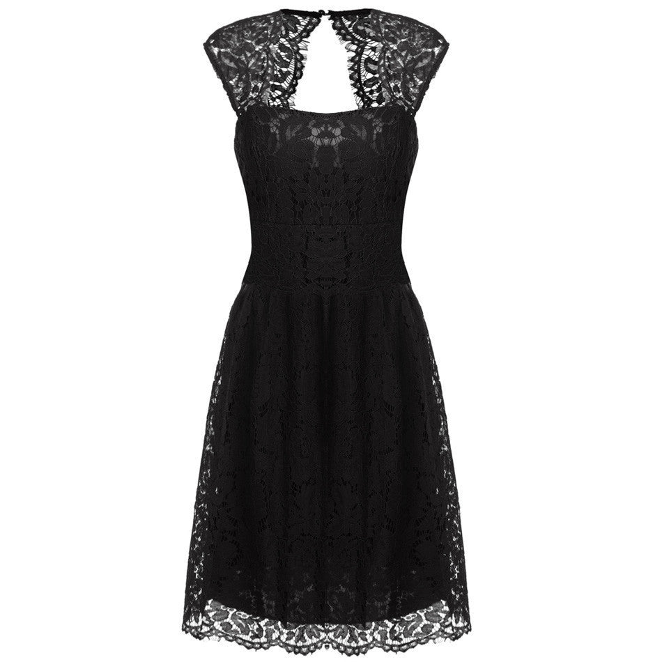 Online discount shop Australia - ACEVOG Women -2017 summer lace dress for women casual elegant high waist Black 5 color S/M/L/XL/XXL sexy vestidos