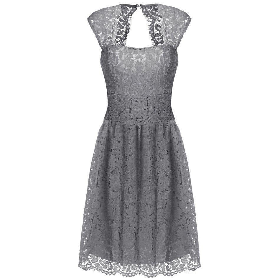 Online discount shop Australia - ACEVOG Women -2017 summer lace dress for women casual elegant high waist Black 5 color S/M/L/XL/XXL sexy vestidos