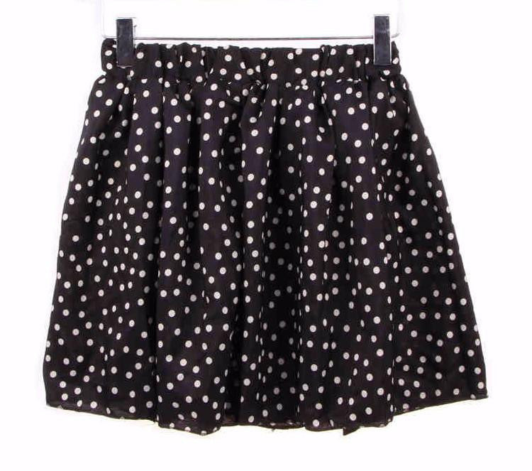 Skirts Womens Floral Polka Dot Chiffon Skirt Pleated Short Mini Skirt