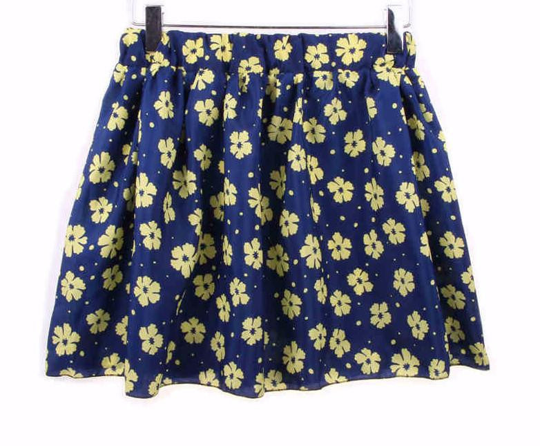 Skirts Womens Floral Polka Dot Chiffon Skirt Pleated Short Mini Skirt
