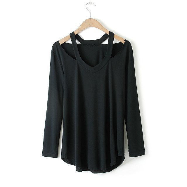 blouses shirts women street style cut out long sleeve fashion casual bandage blouse