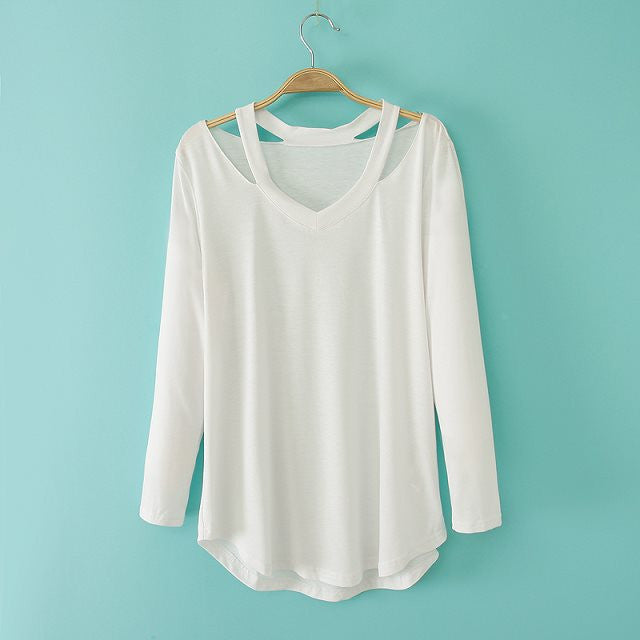 blouses shirts women street style cut out long sleeve fashion casual bandage blouse