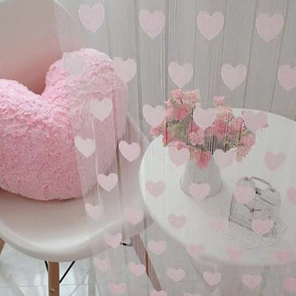 Online discount shop Australia - Cute Heart Line Tassel String Door Curtain Window Room Divider Curtain Valance
