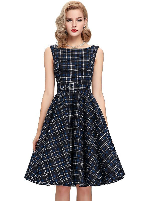 Print floral 50s 60s Vintage dresses Audrey Hepburn Sleeveless style summer retro dress Vestidos robe womens clothing