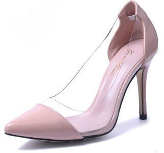 Women High Heel Shoes Red Vintage Style Woman Shoes High Heels Black Clear Wedding Shoes Stiletto Pumps
