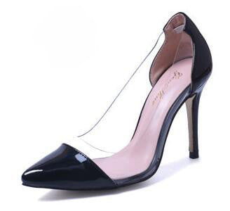 Women High Heel Shoes Red Vintage Style Woman Shoes High Heels Black Clear Wedding Shoes Stiletto Pumps
