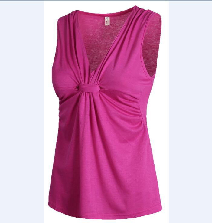 Fashion Vest Tops Women Sleeveless Casual t-shirts sexy V-neck Tops Slim Tank Tops