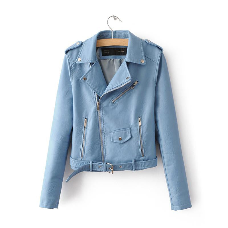 Online discount shop Australia - New  Women Faux Soft Leather Jackets Long Sleeve Motorcycle Coat Drop Shipping