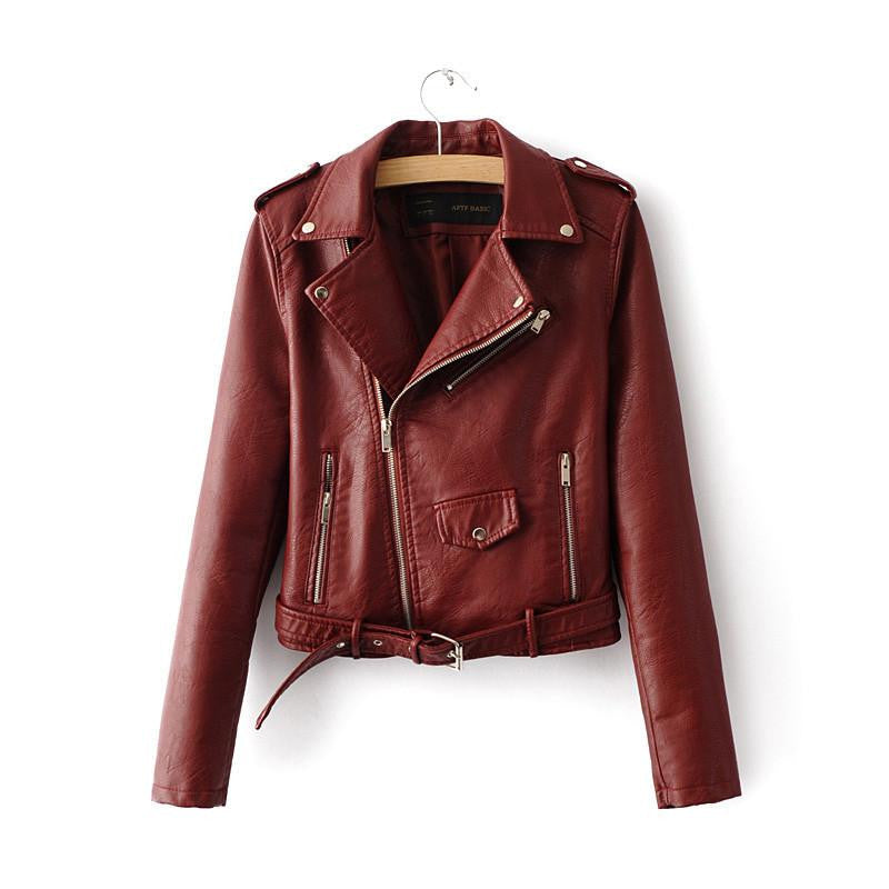 Online discount shop Australia - New  Women Faux Soft Leather Jackets Long Sleeve Motorcycle Coat Drop Shipping