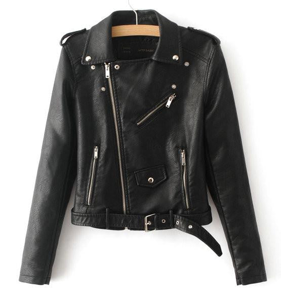 Online discount shop Australia - New  Women Faux Soft Leather Jackets Long Sleeve Motorcycle Coat Drop Shipping