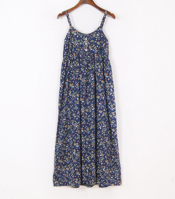 Online discount shop Australia - Beach Women Sexy Spaghetti Strap Mori Girl Casual Dress Women Floral Printing Dresses